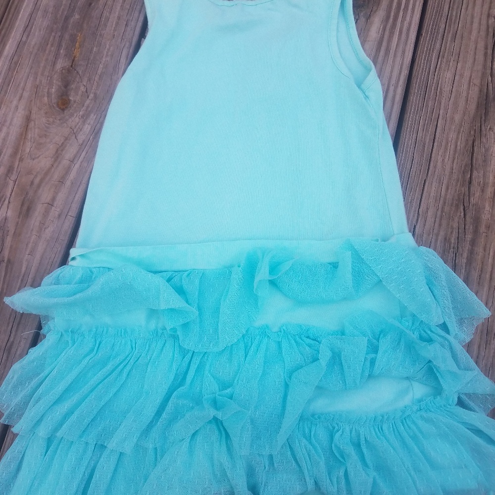 NWOT Tulle Turquoise Short Sleeve Dress Sz 5 Girls - Picture 4 of 4